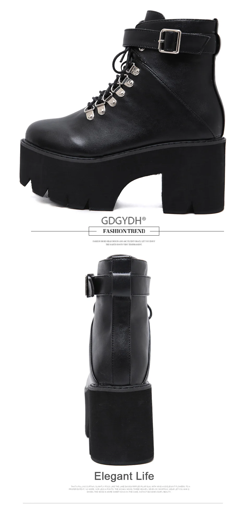 Gdgydh/Новое поступление; Женская Осенняя обувь; женские ботильоны на платформе с высоким массивным каблуком и шнуровкой; удобная рекламная акция