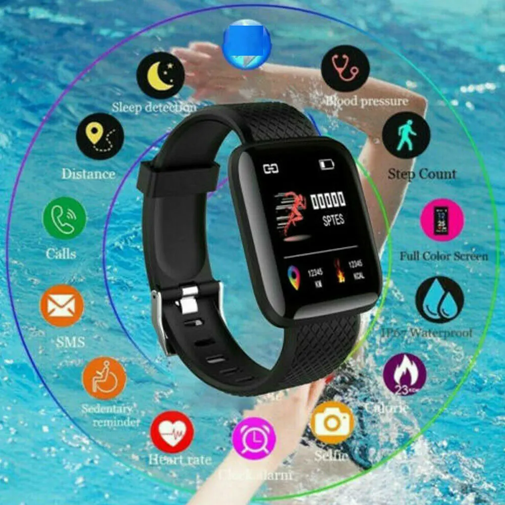 Смарт-часы с Bluetooth, пульсометр, кислородное кровяное давление, спортивное фитнес-устройство для отслеживания-капля