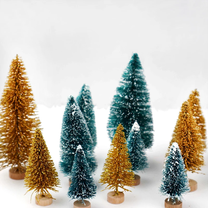 US Mini Small Christmas Tree Fake Pine Trees Home DIY Christmas Decoration Tools 