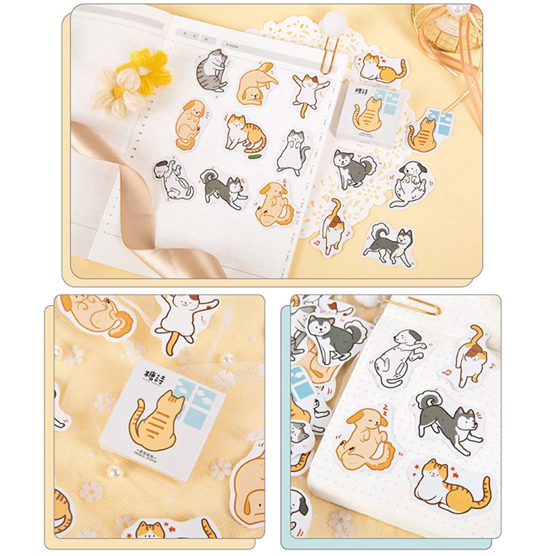 

45 pcs/pack DIY Diary Album Stick Label mini paper Daily Friends Cat Decorative Stationery Craft Stickers Scrapbooking