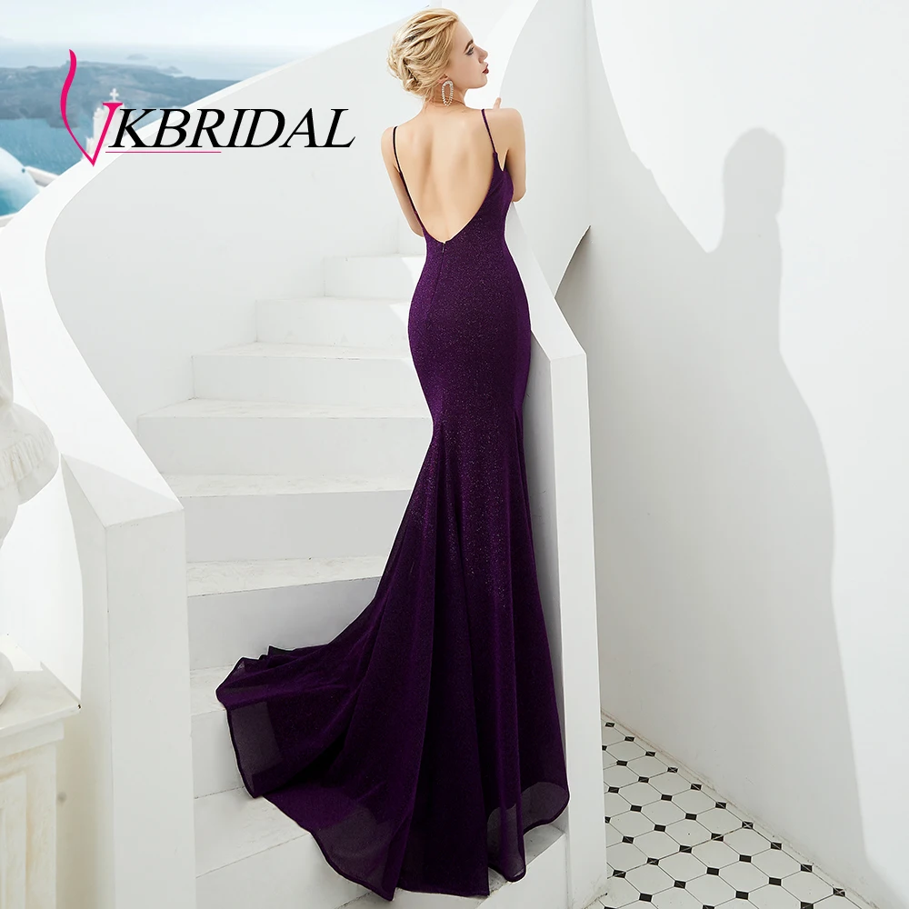 VKbridal сексуальное платье с открытым плечом и Высоким Разрезом Длинное Сверкающее вечернее платье Русалка платья блестящие платья подружки невесты Плюс Размер