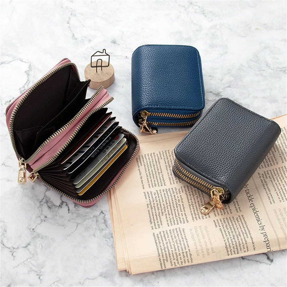 Woman Short Wallets PU Leather Coin Purses Large-capacity Card Holder Woman  Small Zipper Wallet with Card Slots - AliExpress