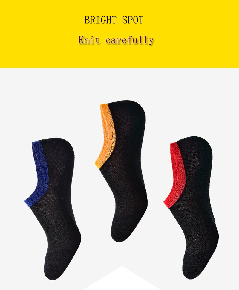 Black White Gray Fashion Casual Men Socks High Quality Cotton Socks Invisible Slippers Shallow Mouth Mesh No Show Socks 6 pairs