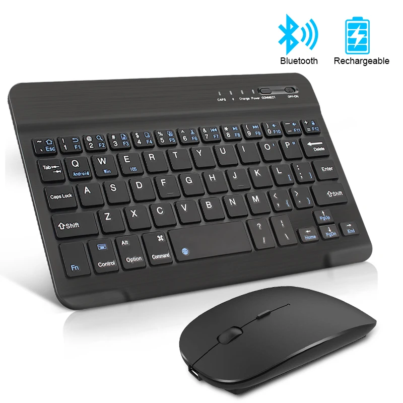 Перезаряжаемая беспроводная клавиатура и мышь, мини bluetooth клавиатура с мышью, бесшумная эргономичная клавиатура для планшетного ПК телефона|Комплекты  мышь плюс клавиатура|   | АлиЭкспресс