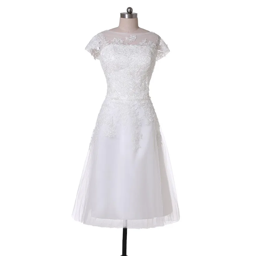 new-simple-tea-length-wedding-dresses-cap-sleeve-jewel-neck-lace-tulle-a-line-short-bridal-gowns-zipper-back-custom-made-w1008