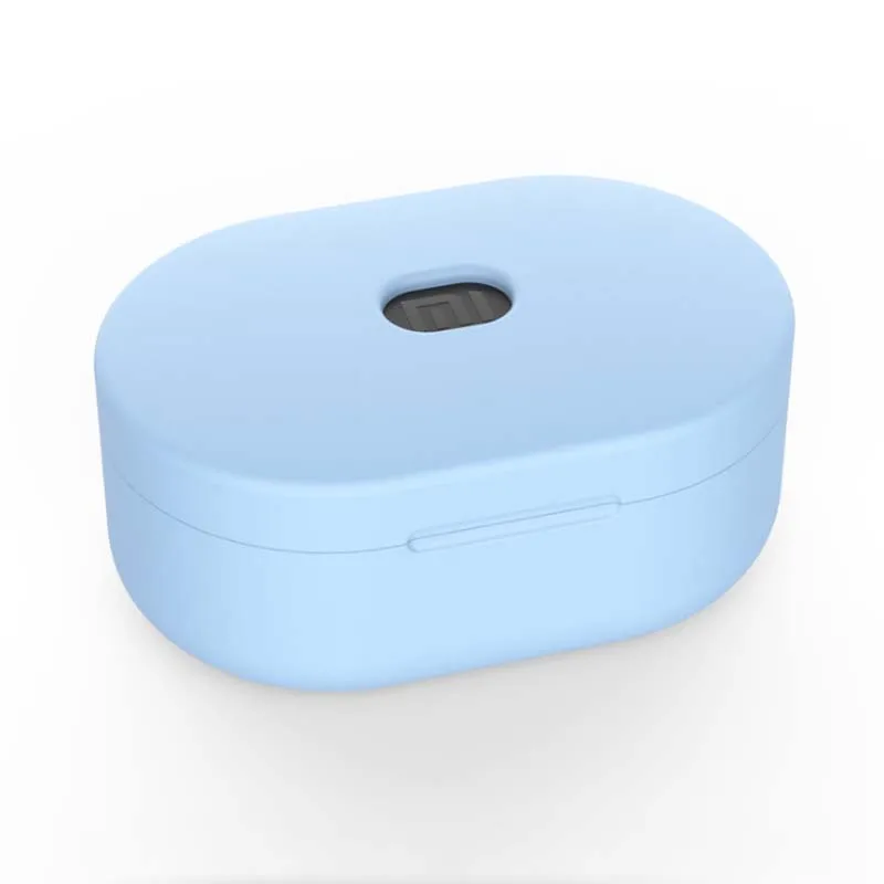 Небесно-голубой Силиконовый чехол для наушников для Xiaomi mi Red mi AirDots наушники защитная крышка TWS Bluetooth наушники Беспроводной чехол для гарнитуры - Цвет: Небесно-голубой