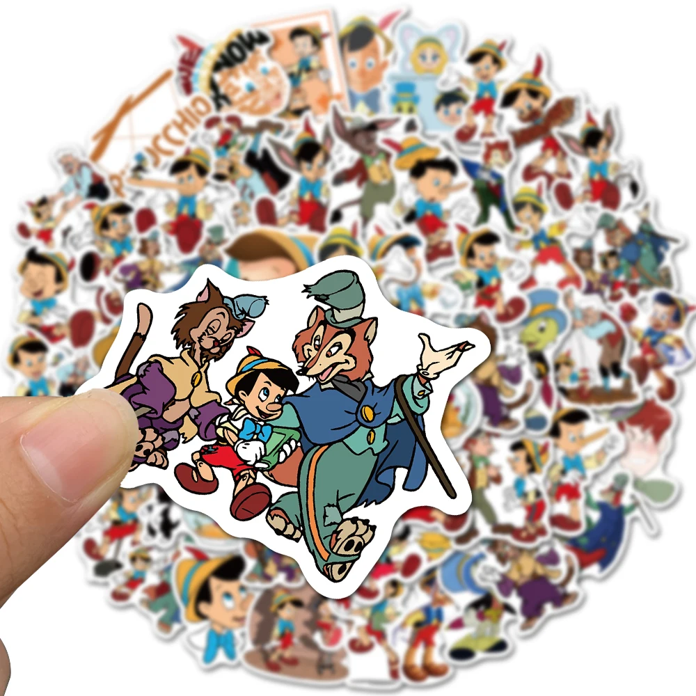 10/30/50pcs Disney Cartoon The Adventures of Pinocchio Stickers Aesthetic DIY Scrapbooking Fridge Luggage Laptop Sticker for Kid прищепки гиганты polhop pinocchio 20 шт