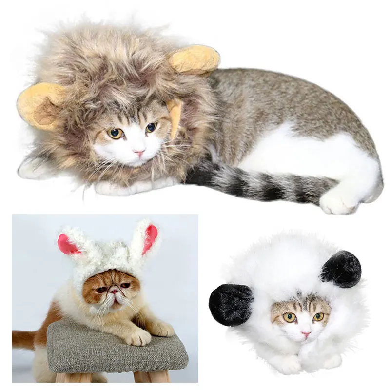 Украшение игрушки игрушка Шляпа кошка косплей парик домашнее животное голова Крышка 18*17 см красочные Моделирование волос осень зима щенок одеваются
