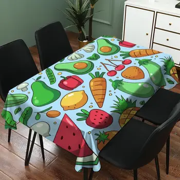 

Rectangle Tropical Fruit Table Cloth Waterproof Linen Color Home Decoration Tablecloth New Modern Style Desk Table Cover