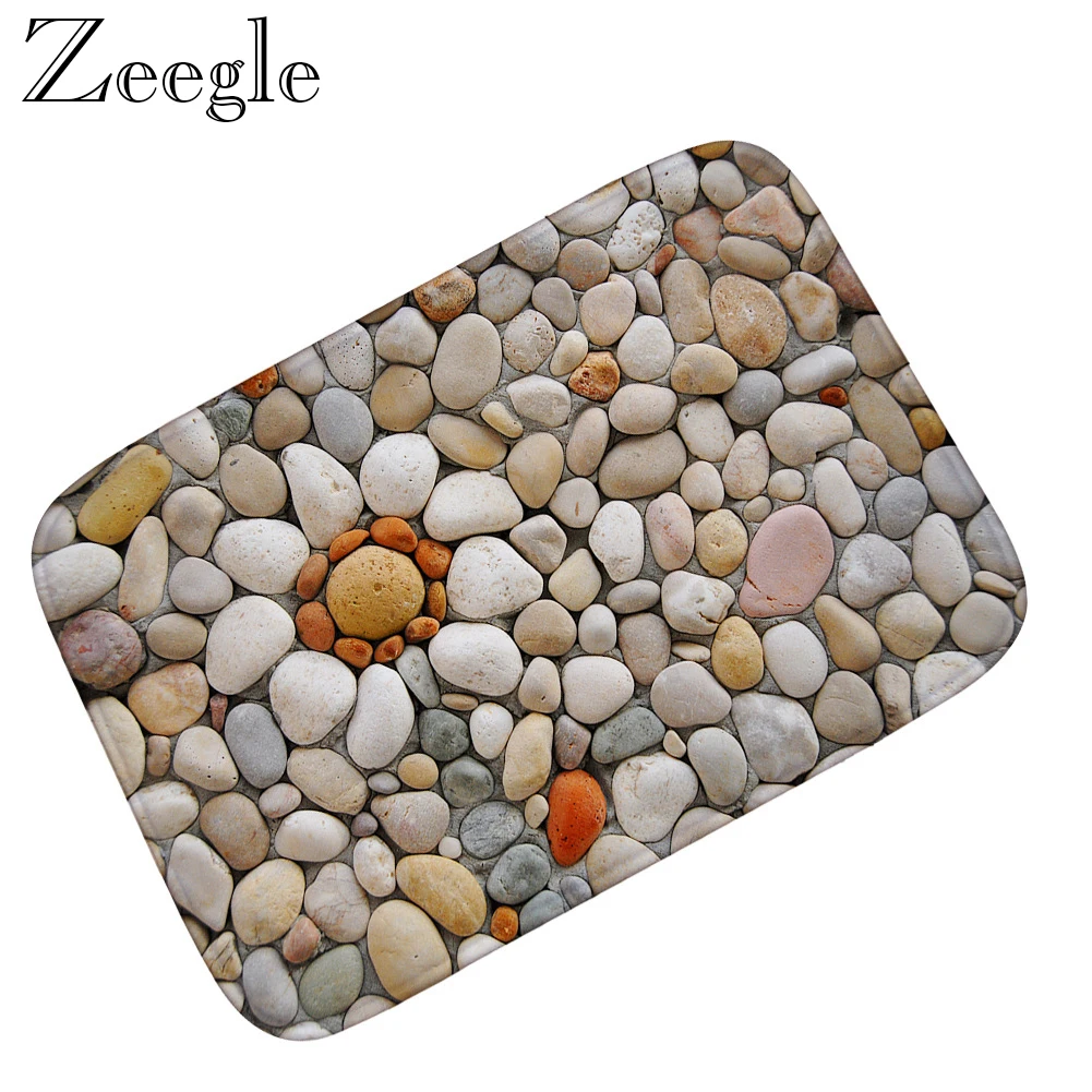 Zeegle Floor Mat Doormat Flannel Hallway Rug Non-slip Outdoor Mat Kitchen Carpet Bathroom Rug Absorbent Foot Mat Door Mat