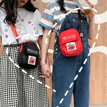 INS Super Fire Sesame уличная Холщовая Сумка стиль Женская сумка Harajuku-стиль нейлоновая женская сумка в студенческом стиле через плечо