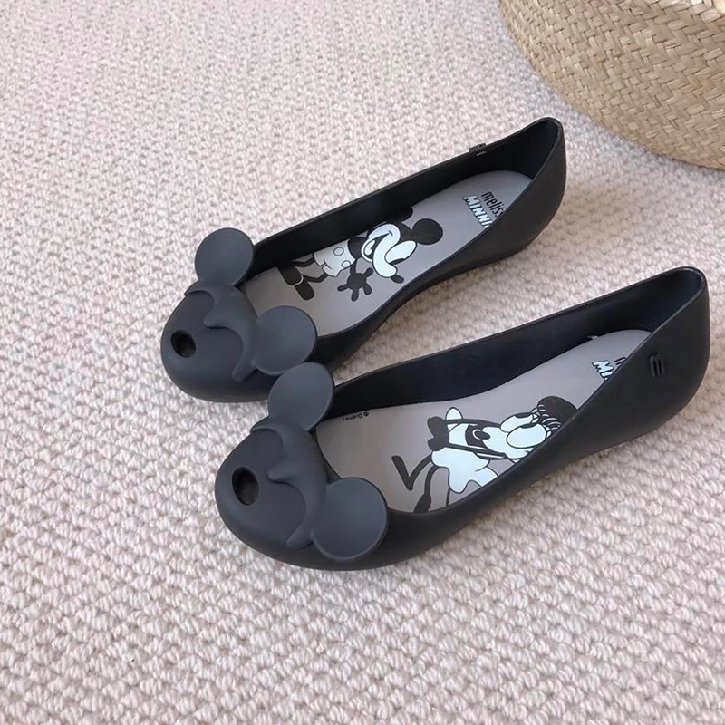 Melissa Микки АСМ женские сандалии на плоской подошве без каблука женские туфли сандалии летние туфли на плоской подошве; женские туфли с закрытым носком сандалей на низком каблуке для Для женщин