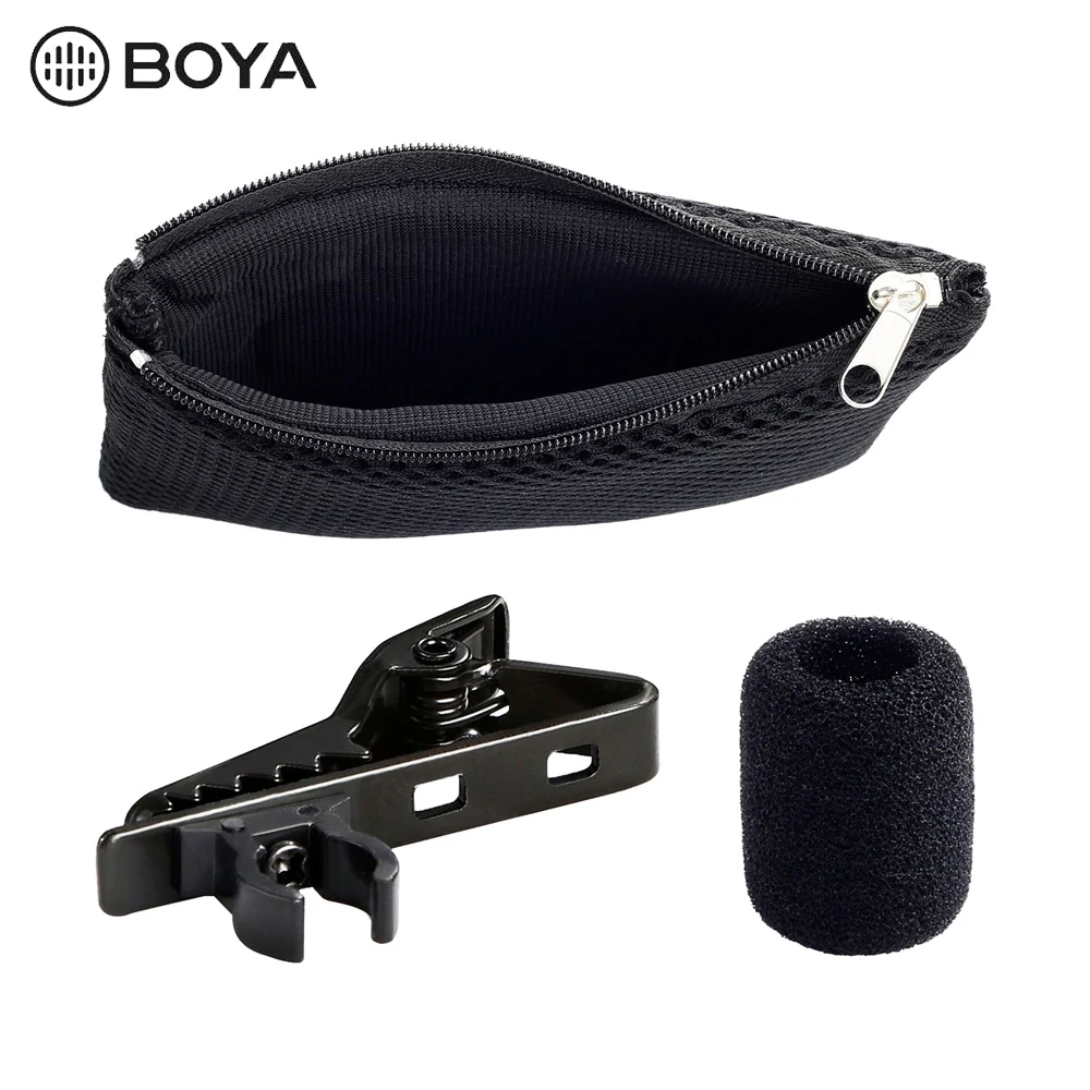 BOYA BY-M8C Lavalier микрофон профессиональный клип на микрофон с отворотом клип пены ветровое стекло для видеокамер аудиозаписывающие устройства