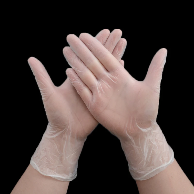 

100Pcs Disposable Cleaning For Housework Cook Tattoo Facial Kitchen Backing BBQ Plastic Transparent Safety Working PVC Gloves