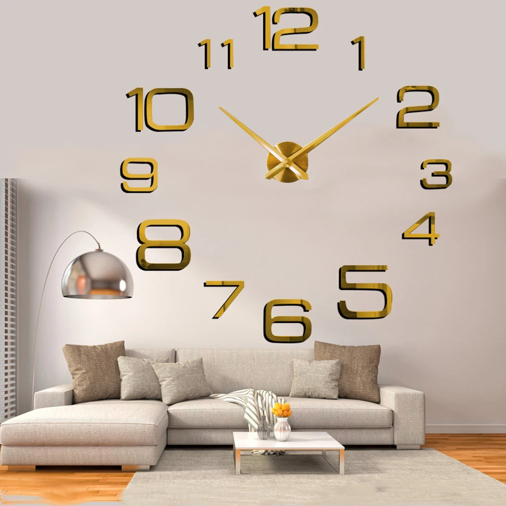 Настенные часы кварцевые часы Современный дизайн большие декоративные часы акриловые наклейки для гостиной Klok