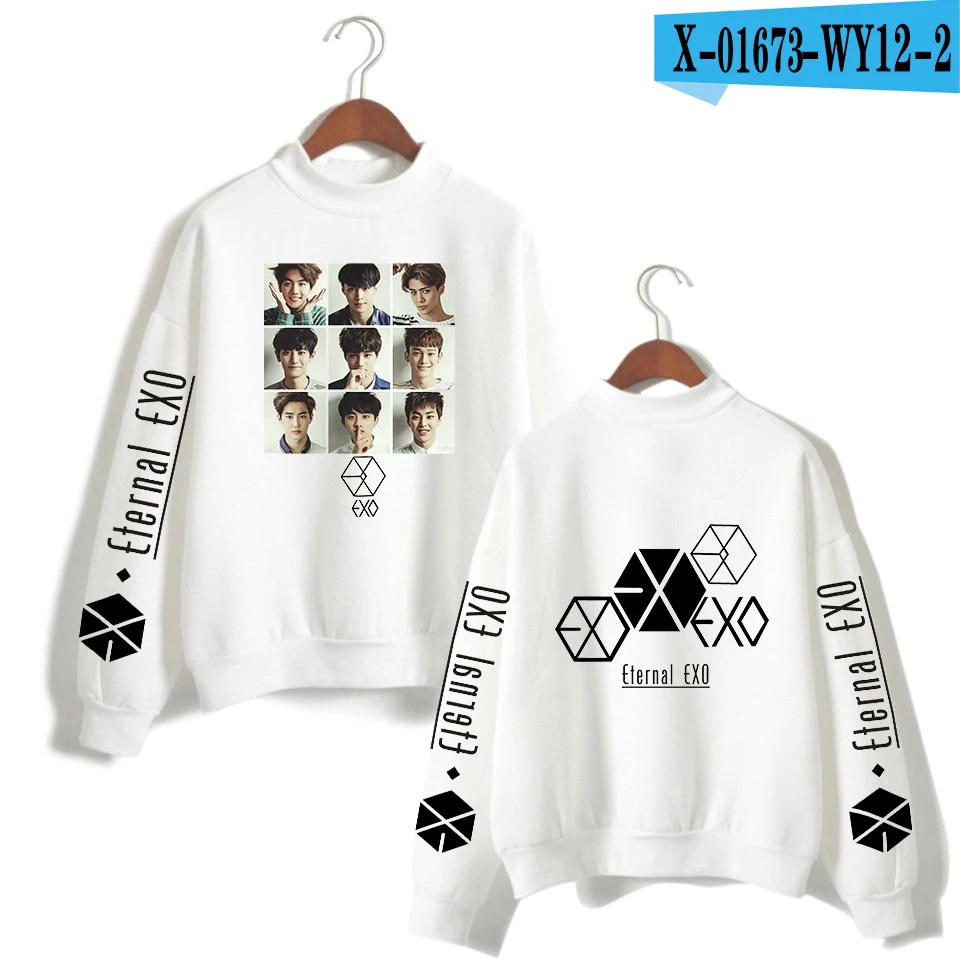 EXO PLANET#5 футболка с водолазкой модный рэпер певец хип-хоп пуловер оверсайз EXO PLANET#5 Толстовка для женщин - Цвет: H