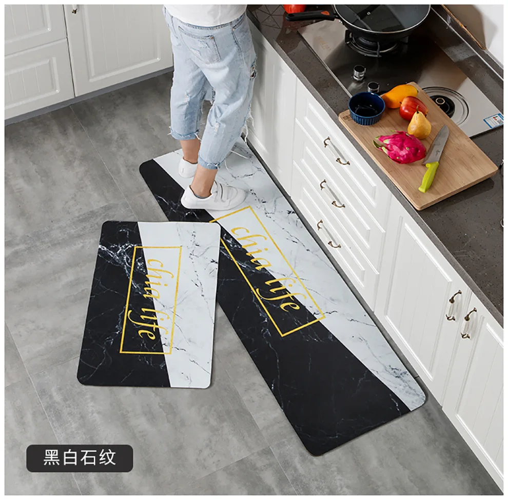Кухонный коврик из ПВХ, коврик для пола, кожаный жиронепроницаемый, водонепроницаемый коврик для двери, большие напольные ковры, коврики для спальни