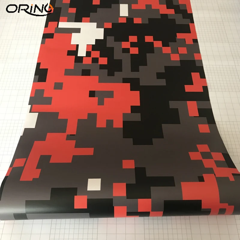 Orange Digital Camouflage Vinyl Film Sticker-2