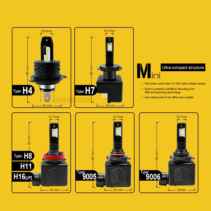 2x Canbus H4 H7 H8 H11 Противотуманные фары дневные фары СИД головной светильник Conversion Kit светильник 12000LM 9005 9006 HB3 HB4 фары сменная лампа