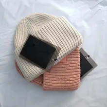 Новая женская шерстяная вязаная шапка, зимняя Милая одноцветная Милая теплая шапка со смайликом