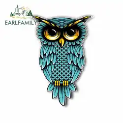 EARLFAMILY 13 см x 9,2 см для сова сине-зеленый машина, бампер, окно Стикеры Виниловая пленка для оклеивания автомобилей, Обёрточная бумага граффити