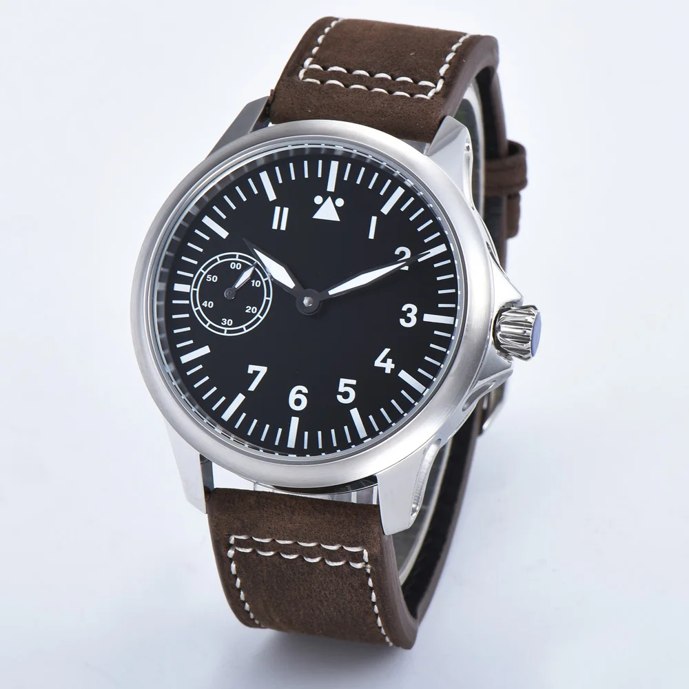

45mm Corgeut black dial 6497 manual Hand winding men Watches luminous C6