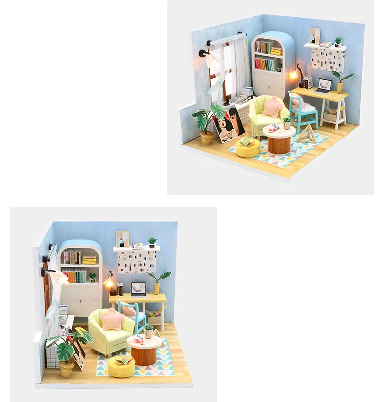 Миниатюрный деревянный кукольный домик Miniaturas кукольный дом мебель сборка 3d Diy кукольный домик головоломка игрушки для детей подарок на день рождения