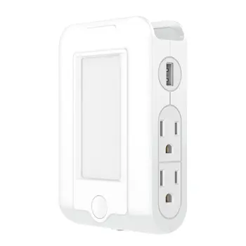 

5in 1 LED Night Light Control Auto Sensor Usb Socket Charging Rack Dual Usb Socket Adapter Mobile Phone Charging Rack