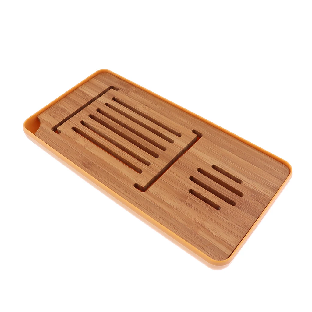 Rectangle Tea Serving Tray with Water Storage Tank for Chinese Gongfu Tea Kungfu Tea Lovers Supplies - 23X11.5cm