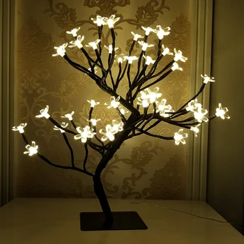 Nieuwe 24/36/48 Leds Kersenbloesem Desk Top Bonsai Boom Licht Wit Zwart Takken Festival Home Party bruiloft Decoratie Binnenshuis Nieuwe 24/36/48 Leds Kersenbloesem Desk Top Bonsai Boom Licht Wit Zwart Takken Festival Home Party bruiloft Decoratie Binnenshuis