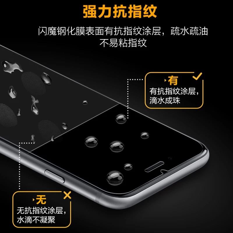 Iphone 7/8 plus, закаленное покрытие, анти-проскальзывание, полноэкранное покрытие, iphone xsmax, анти-проскальзывание, пленка для мобильного телефона iphone X XR