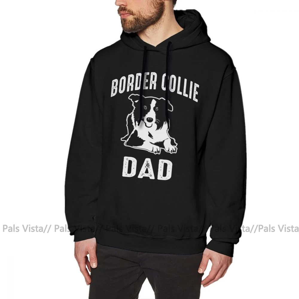Border Collie Толстовка Border Collie Dad рубашка толстовки длинный хлопковый пуловер с капюшоном Стильные Свободные XL теплые мужские белые толстовки - Цвет: Черный