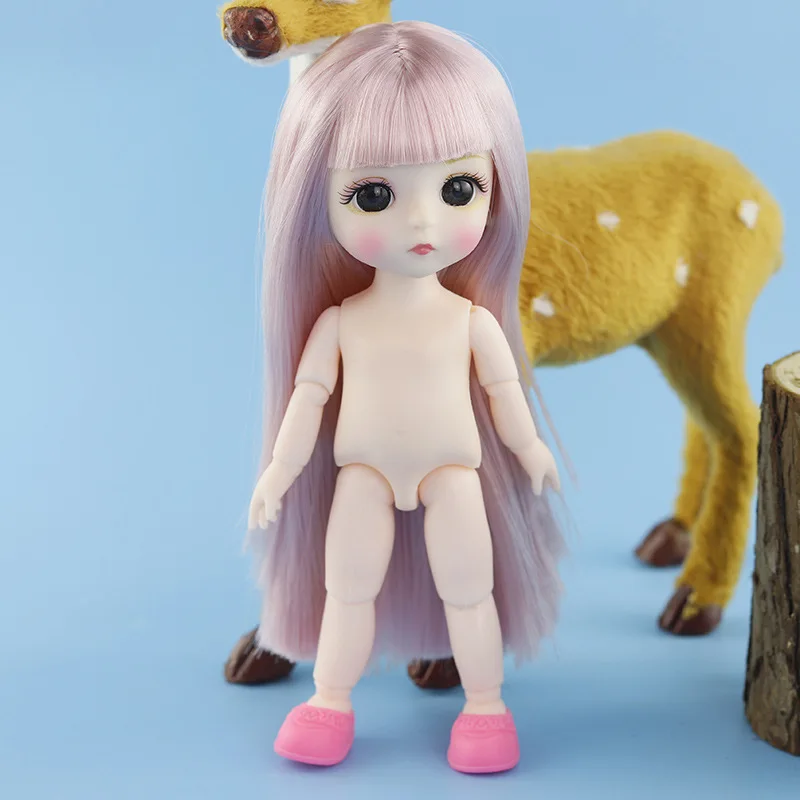 16 см BJD кукла красивая принцесса кукла Детские куклы аксессуары 3D глаза 13 суставов подвижное обнаженное тело DIY волосы куклы игрушки для девочек - Цвет: 05