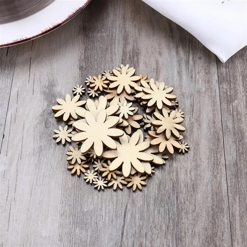 50pcs Plum Button Plum Button Embelishment Decorative Floral Ornament Wood Plum Scrapbooking Button for Madam Women