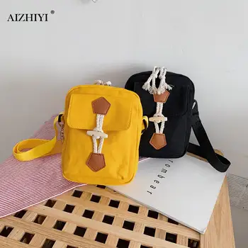 

Women Canvas Crossbody Bag Pouch Simple Zipper Shoulder Student Mini Phone Purse for Outdoor Shopping Traveling Supply