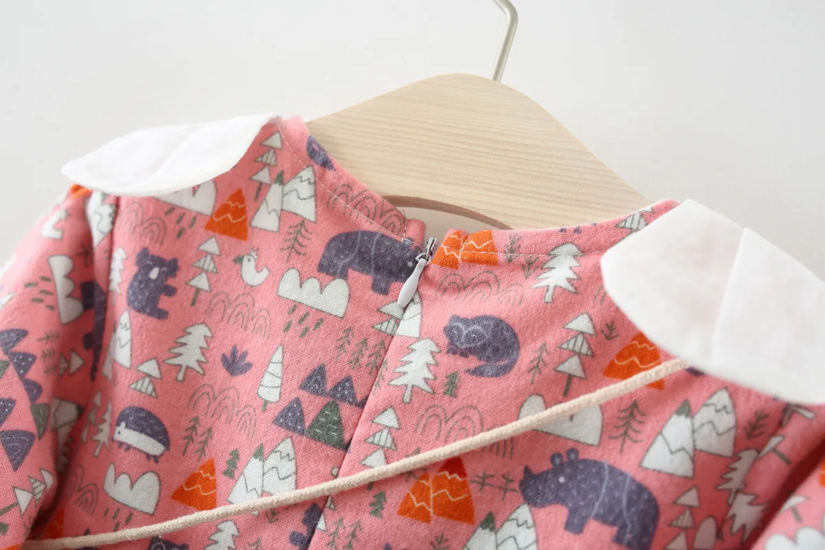 Осенние новые хлопковые мини платья с принтом свободная одежда принцессы для