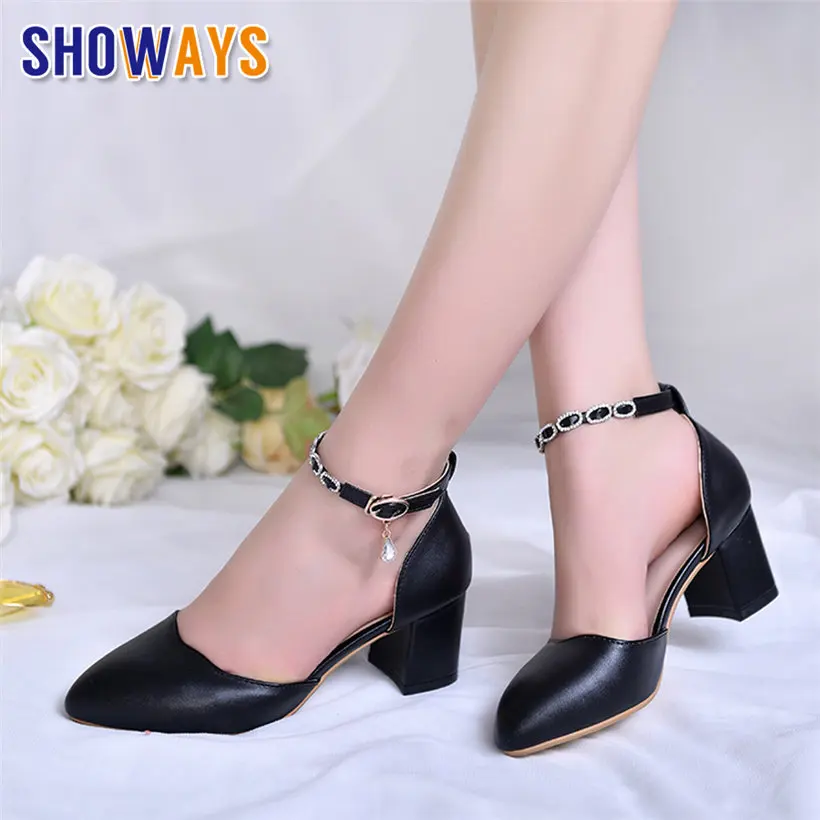 white block heel pointed toe