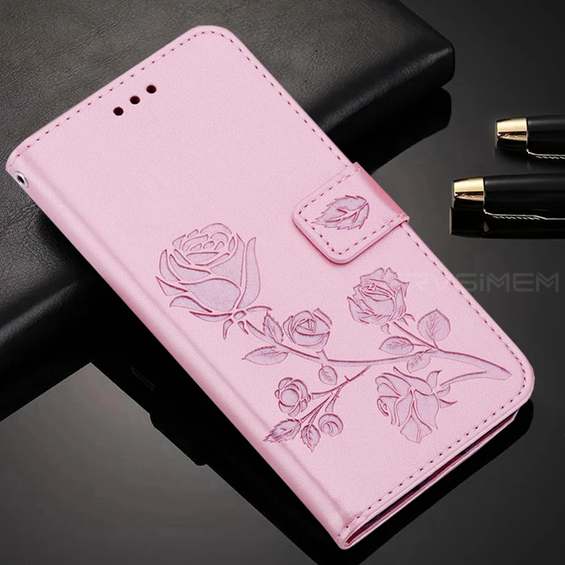 RGold Кожаный чехол-книжка чехол для samsung Galaxy A10 A20E A2 Core A20 A30 A40 A50 A70 A10S A20S A30S Роза цветок чехол-портмоне с откидной крышкой в мягкой обложке - Цвет: RGold