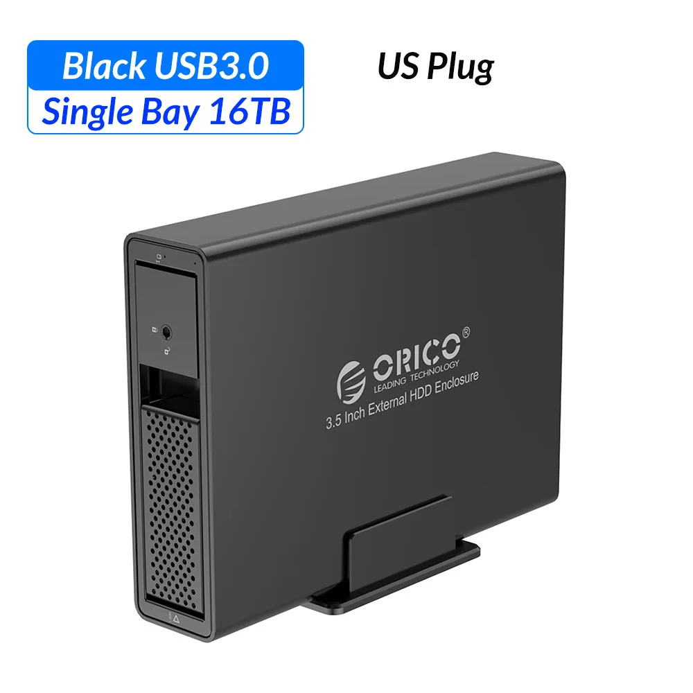 ORICO 3,5 ''USB3.0 HDD док-станция Поддержка 16 ТБ UASP с 24 Вт адаптером питания 1 отсек HDD чехол алюминиевый SATA для USB 3,0 HDD Чехол - Цвет: US Plug