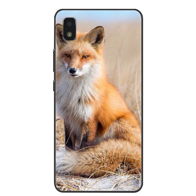 Black Soft Silicon TPU Phone Cover with Cat Design - Compatible with Sharp Aquos Wish Phones