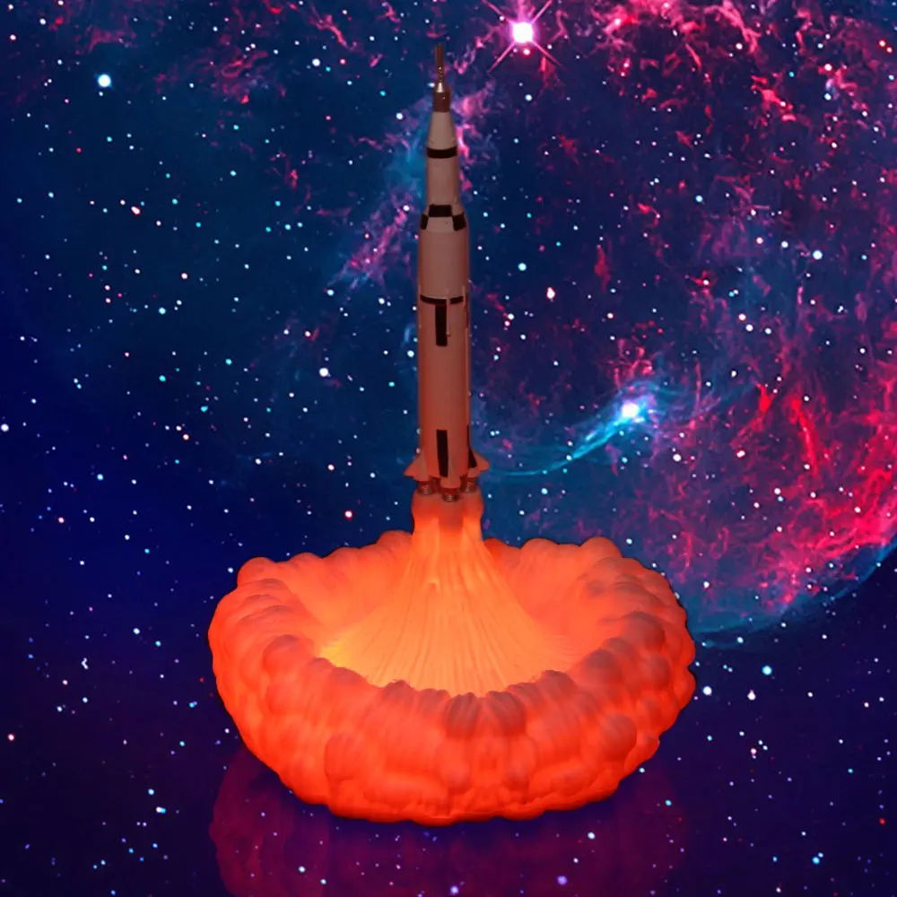 Creative 3D Print Rocket Lamp Rechargeable Night Light  For Home Room Family Holiday Party Decoration And Lighting Creative 3D Print Rocket Lamp Rechargeable Night Light  For Home Room Family Holiday Party Decoration And Lighting