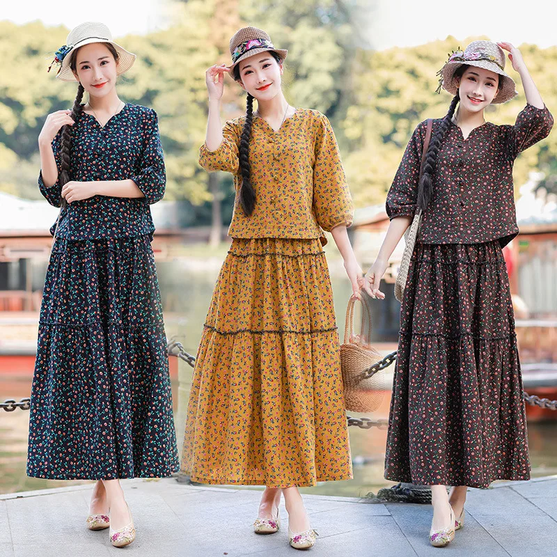 

Photo Shoot 2020 Spring And Summer Plus-sized Cotton Linen Two-Piece Set