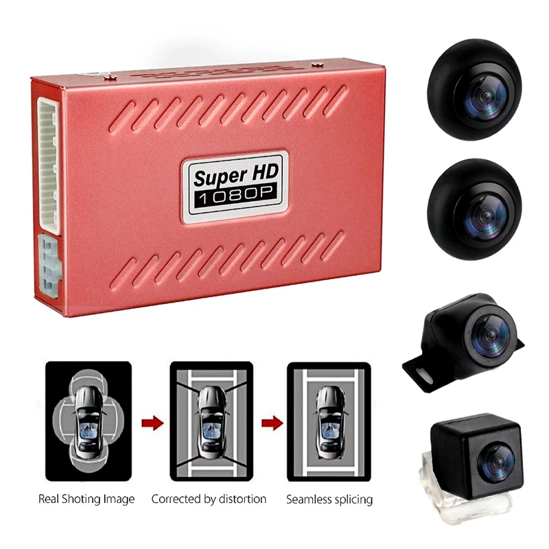 Панорамная система DVR с углом обзора 360 градусов, водонепроницаемая бесшовная 2D матовая HD камера, 360 градусов, парковочная система