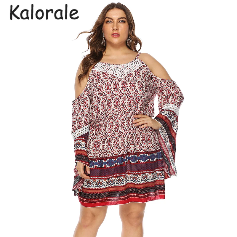 Женское платье Бохо размера плюс на тонких бретельках с рукавом бабочкой и