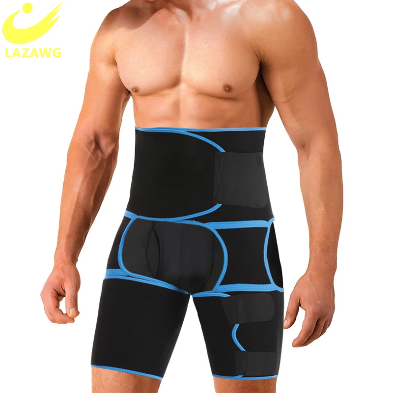 LAZAWG Men's High Waist Trainer Thigh Trimmer Push Up Butt Lifter 3 in