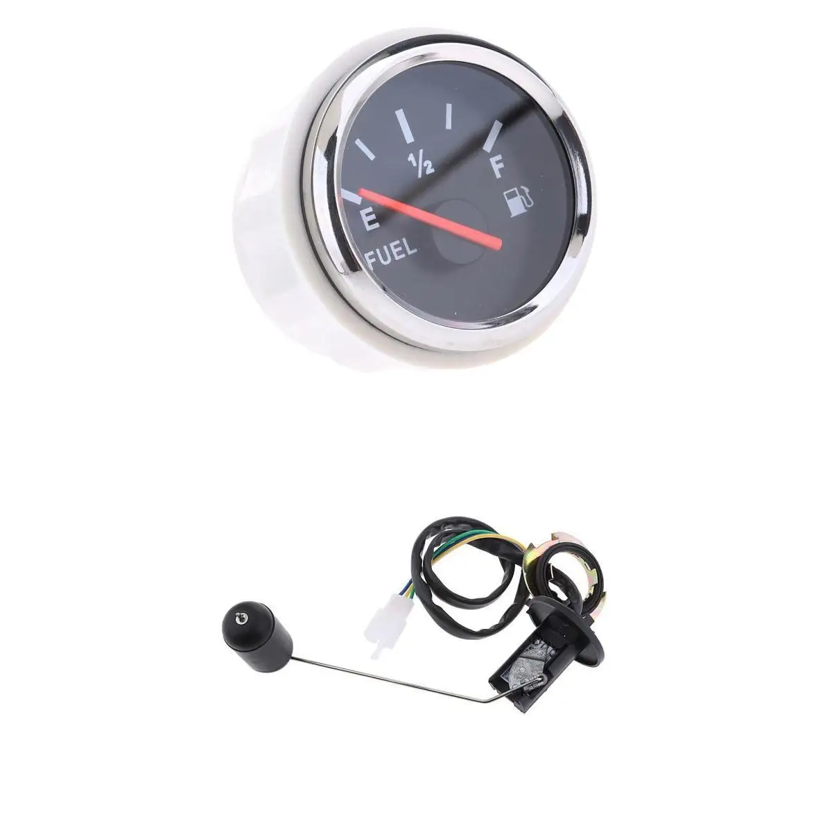 1 Pack 2-Inch LED Display Car Pointer Fuel Level Gauge Meter Sensor E-1/2-F Display