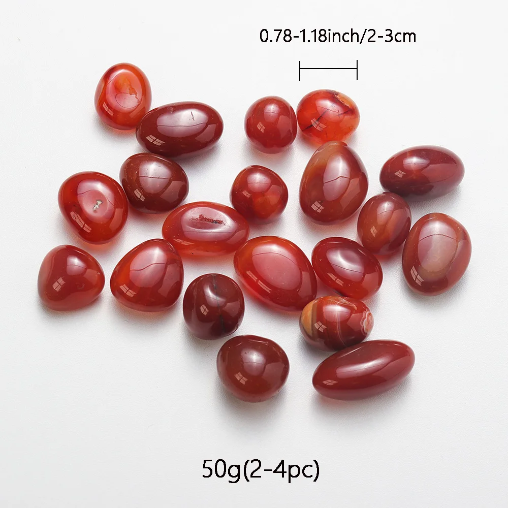 50g Natural Healing Gemstone Carnelian Polished Tumbled Gravel Stone Red Agate Crystal Reiki Minerals Home Aquarium Decoration decorative stones tumbled stones tumbled agates healing stones