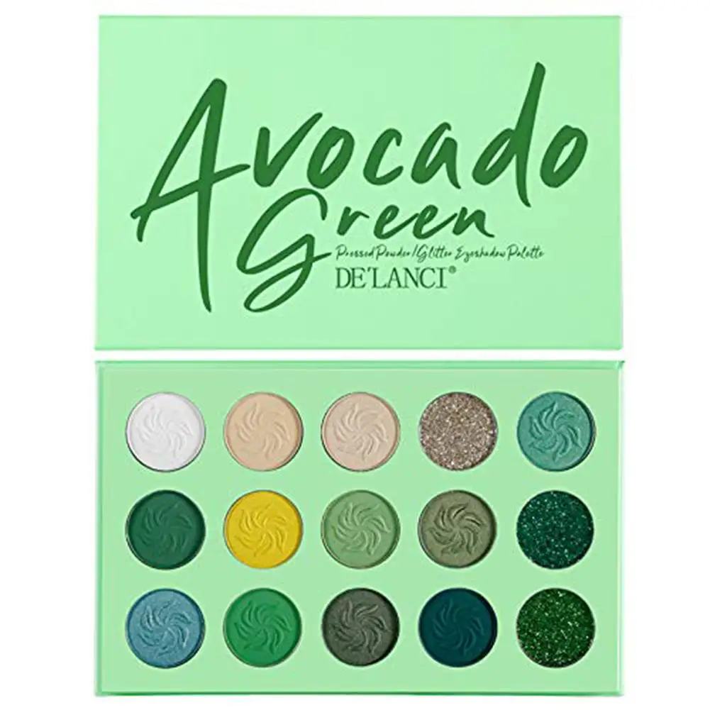 Green Avocado Green Eye Shadow Palette 15-color матовые мерцающие блестки Макияж Косметика стойкие тени для век - Цвет: Green