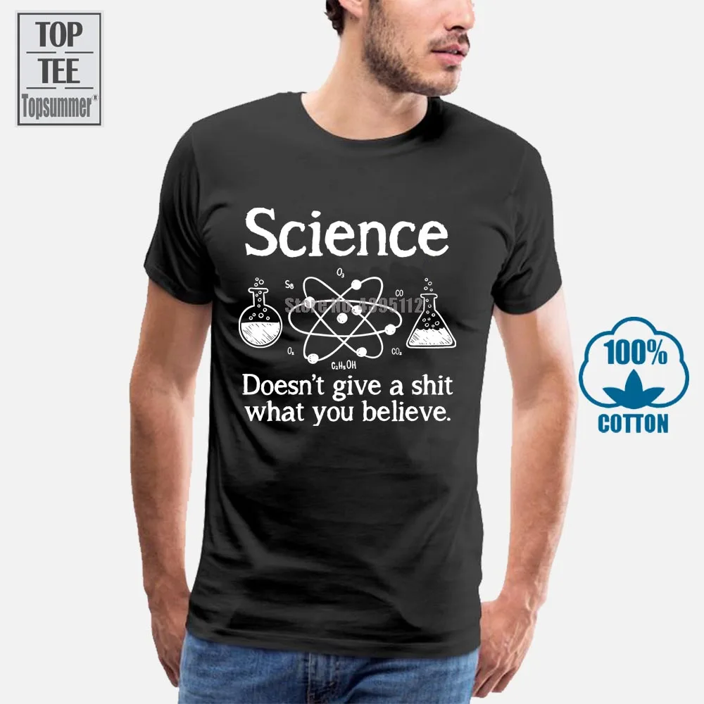 Летняя футболка с круглым вырезом Мужская Футболка Gildan Science doesnnthit What You Believe