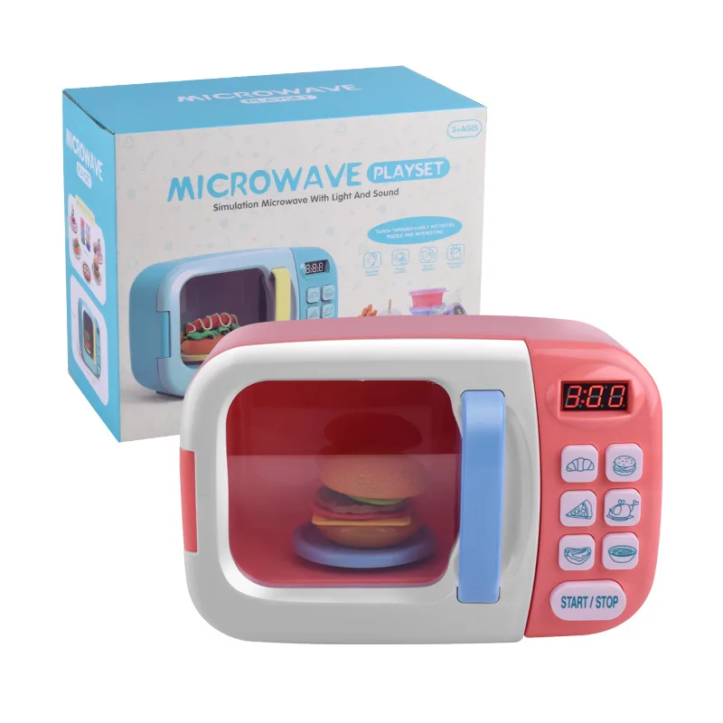 Cute Mini Microwave Oven Interactive 31pc Kitchen Children Toys with L –  Kawaiies